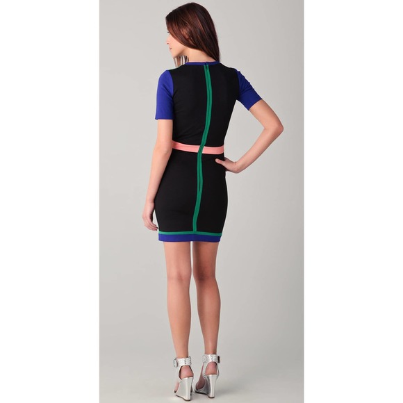 RED Sax Fifth Avenue Camilla and Marc Moondance Colorblock Dress, Size 4 - Picture 3 of 11